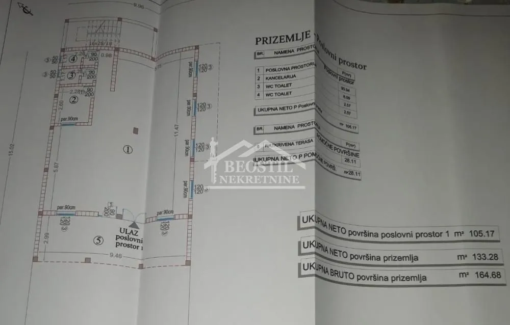 Izdavanje, poslovni prostor, 123m², Palilula Sve Podlokacije, Beograd