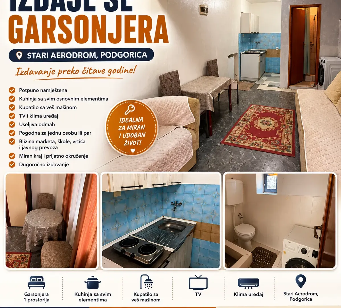 Rent, house, 70m², Stari Aerodrom, Podgorica