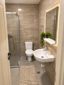Moderne kupatilo sa tuš kabinom, umivaonikom i wc šoljom. - image 6