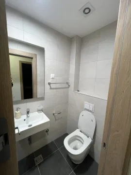 Malo i moderno kupatilo sa lavaboom i toaletnom šoljom. - image 15