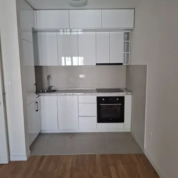 Modern white kitchen with built-in oven and sink. - image 2