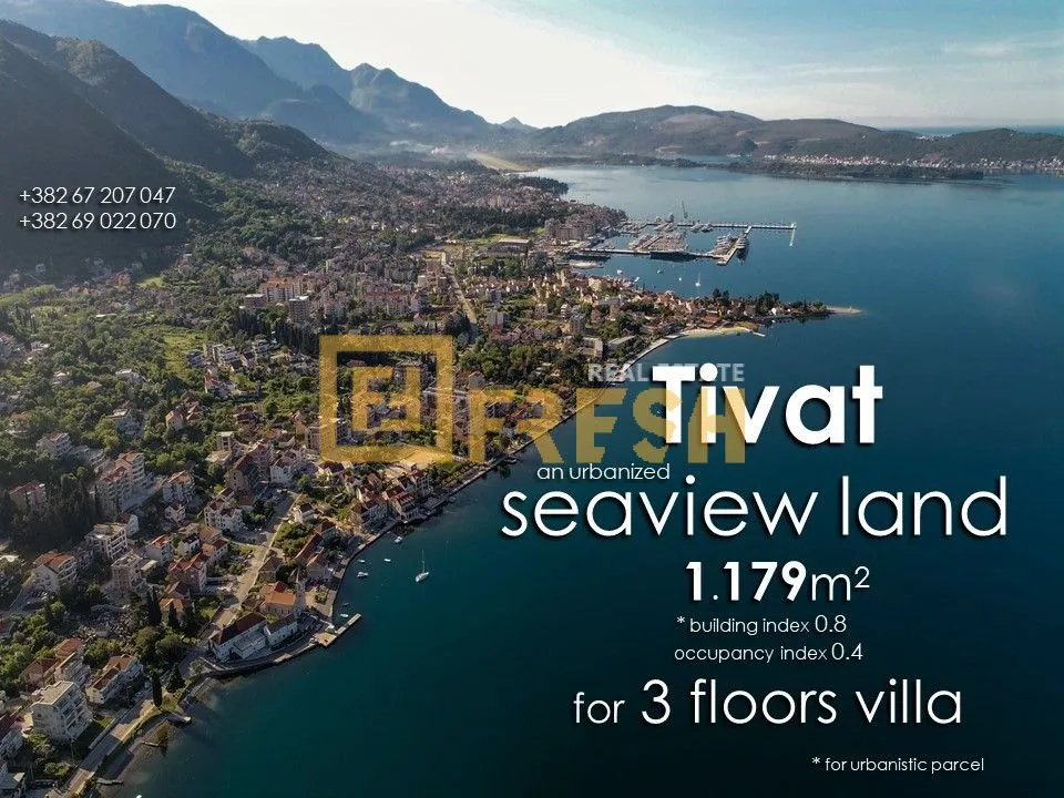 Prodaja, plac, 1179m², Tivat, Crna Gora