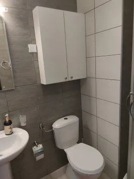 Bathroom with a toilet and sink. - image 26