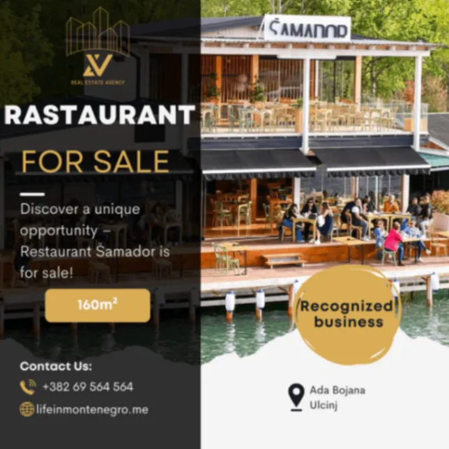 Prodaja, ugostiteljski objekat, 160m², Ada Bojana, Ulcinj