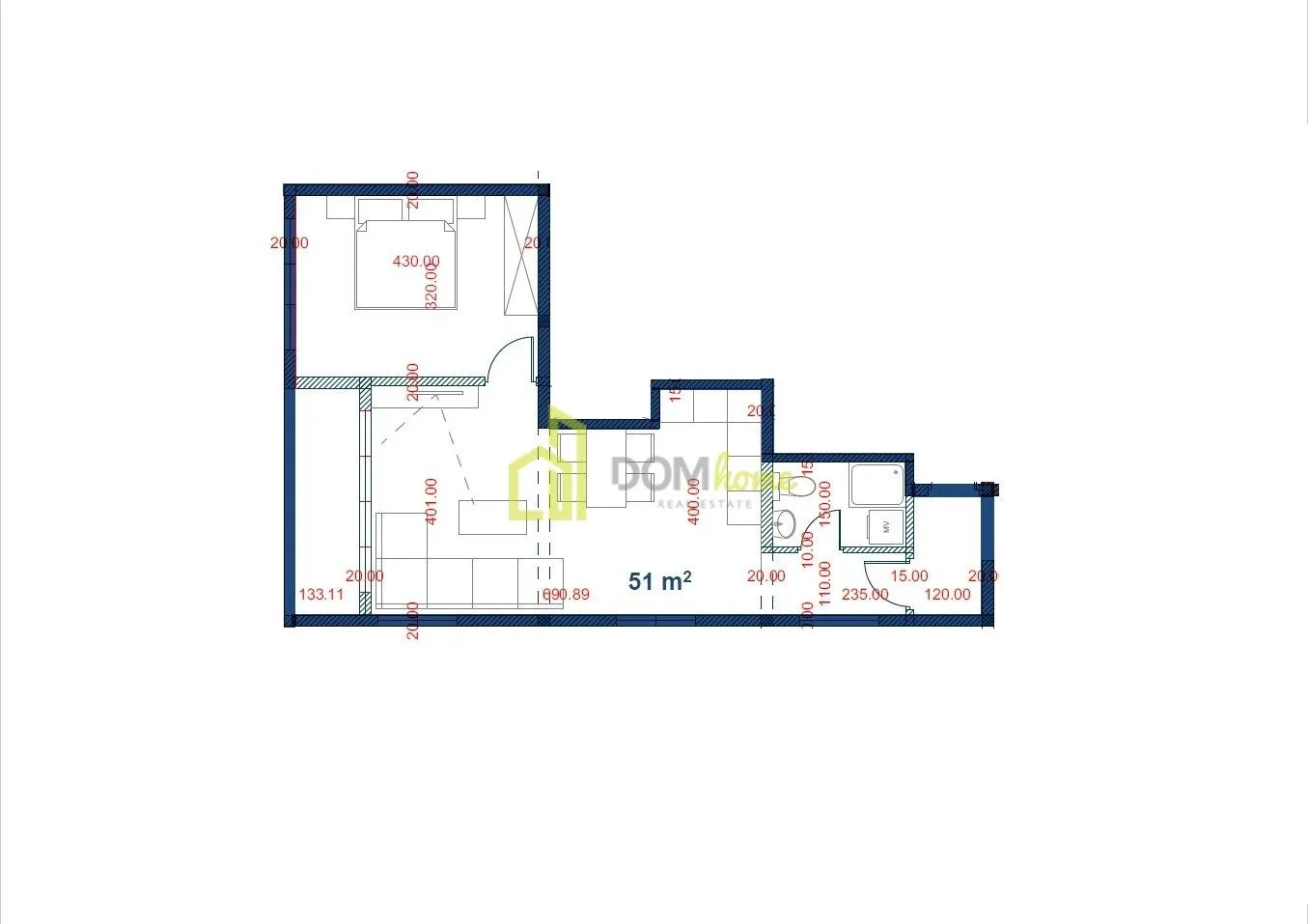 Prodaja, jednosoban stan, 51m², Blok 9, Podgorica