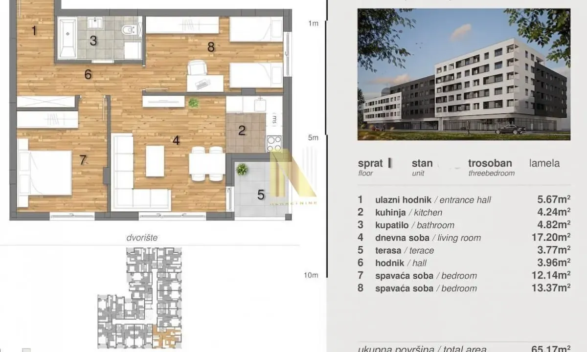 Prodaja, trosoban stan, 64m², Telep, Novi Sad Sve Podlokacije