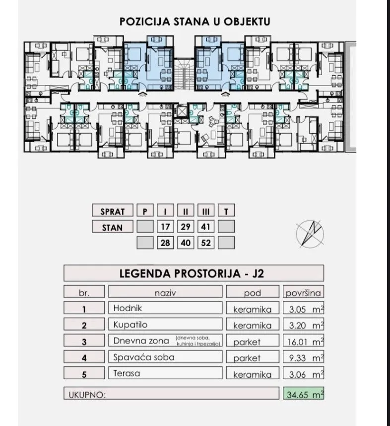 Prodaja, jednosoban stan, 34m², Zabjelo, Podgorica