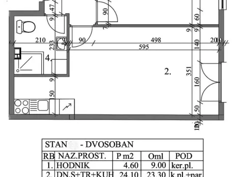 Sale, two bedroom apartment, 46m², Centar, Pančevo - image 2