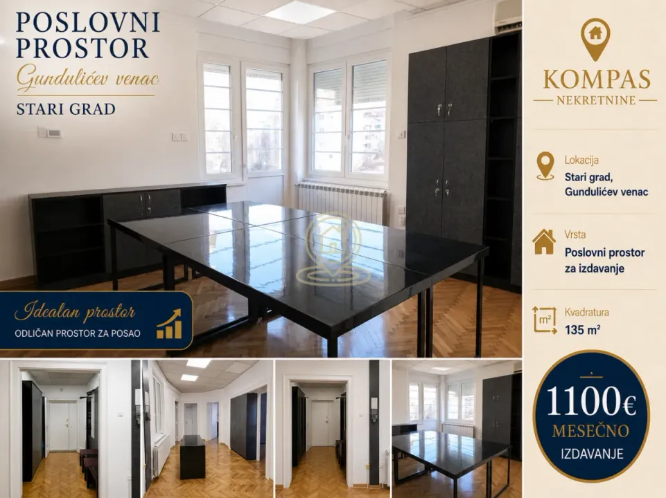 Rent, office space, 135m², Stari Grad, Beograd