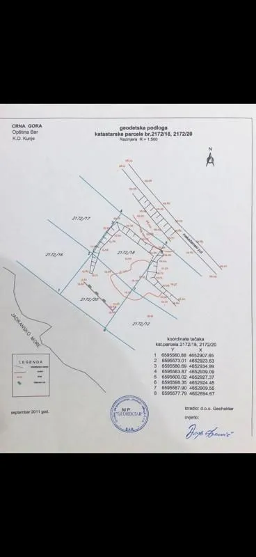 Prodaja, plac, 805m², Utjeha, Bar