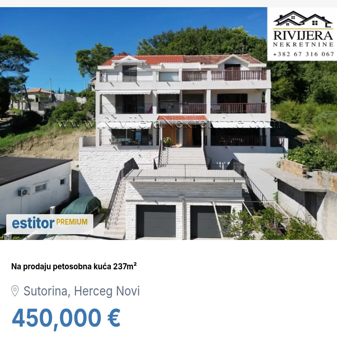 Prodaja, kuća, 237m², Sutorina, Herceg Novi