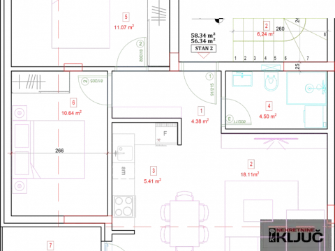 Sale, three bedroom apartment, 57m², Adice, Novi Sad Sve Podlokacije