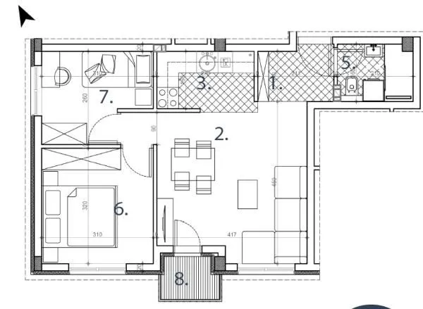 Prodaja, dvosoban stan, 46m², Trošarina, Niš