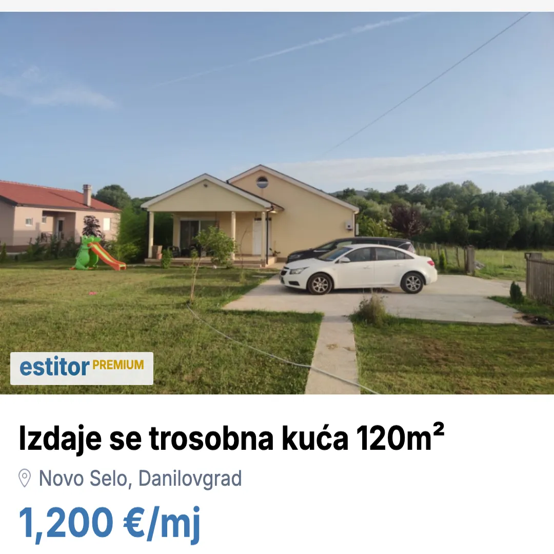 Izdavanje, kuća, 120m², Novo Selo, Danilovgrad