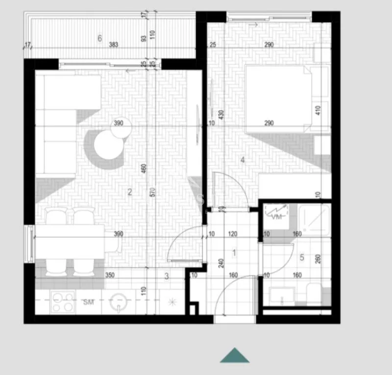 Prodaja, jednosoban stan, 45m², Zabjelo, Podgorica