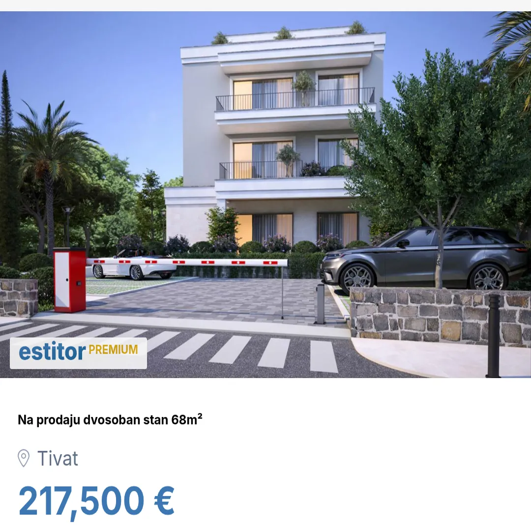 Prodaja, dvosoban stan, 68m², Tivat, Crna Gora