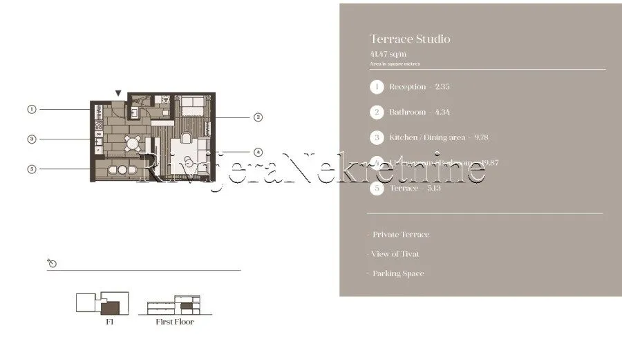 Prodaja, stan, 41m², Tivat, Crna Gora