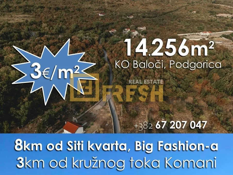 Prodaja, plac, 14256m², Ostalo, Podgorica