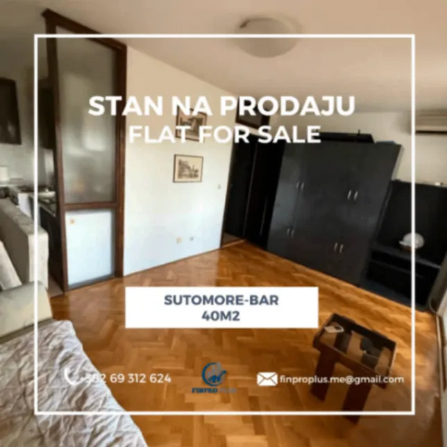 Prodaja, jednosoban stan, 40m², Sutomore, Bar