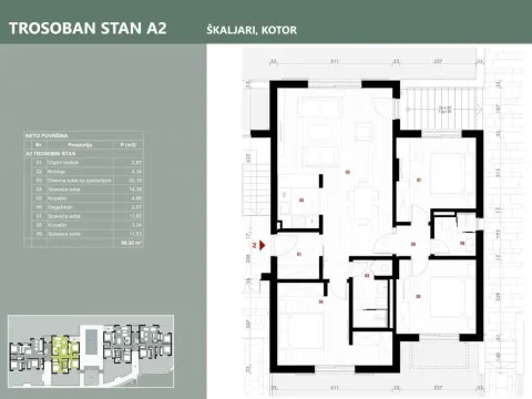 Prodaja, trosoban stan, 88m², Kotor, Crna Gora - image 7