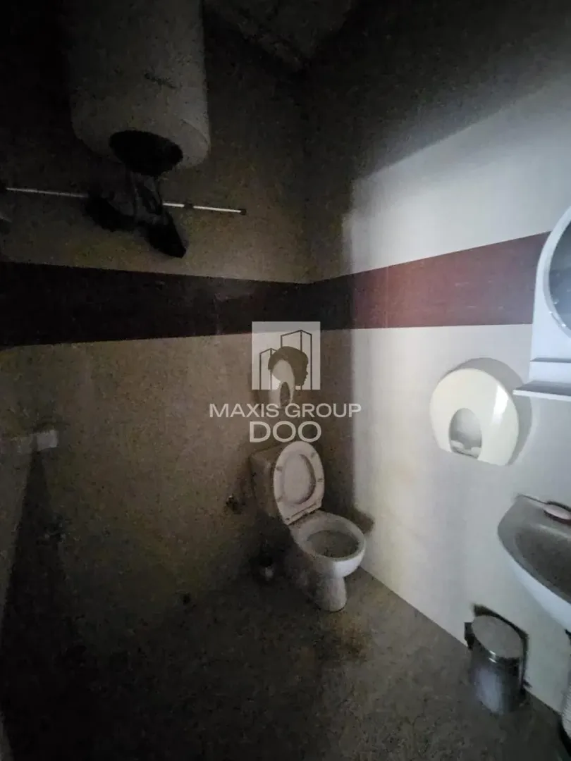 Small bathroom with a toilet and a sink.