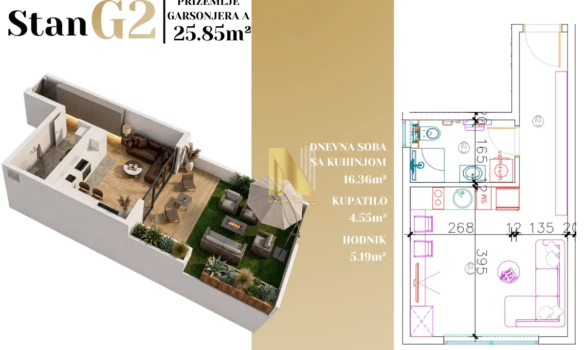 Sale, studio apartment, 26m², Adice, Novi Sad Sve Podlokacije