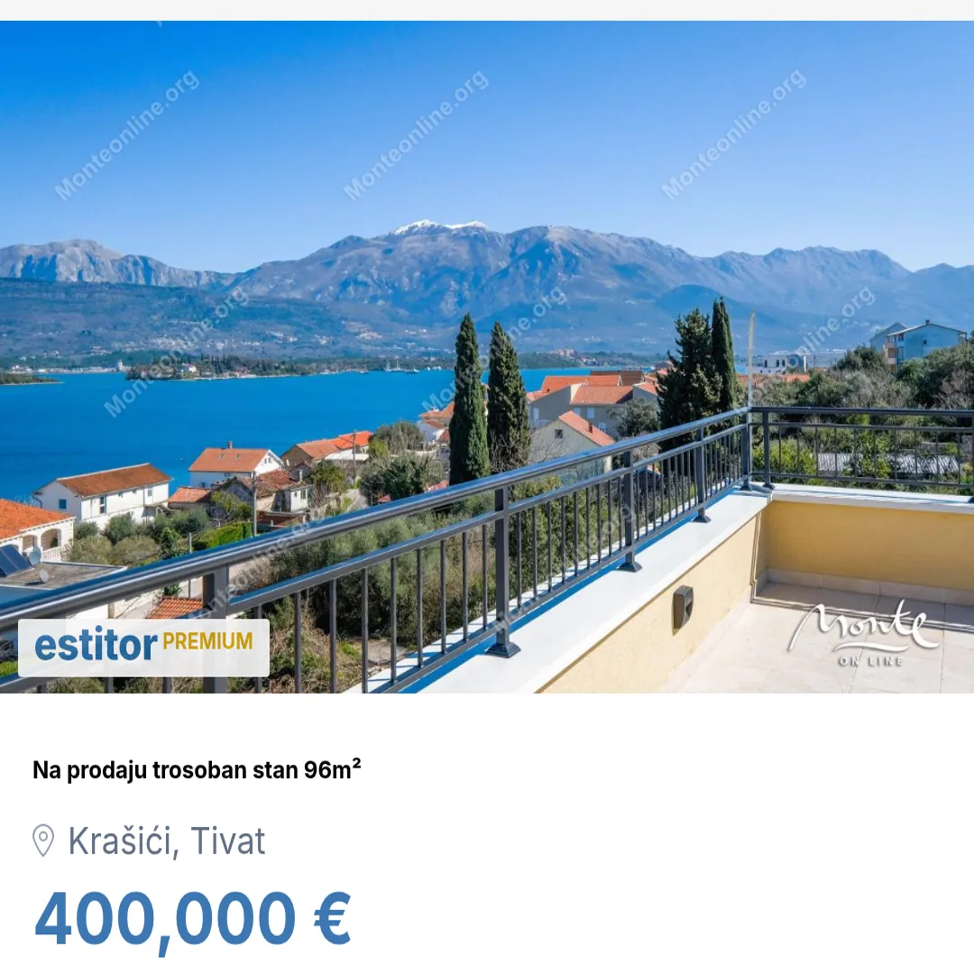 Prodaja, trosoban stan, 96m², Krašići, Tivat