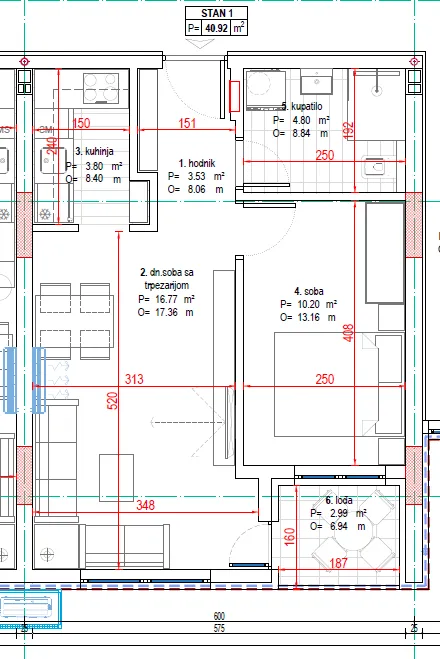 Prodaja, jednosoban stan, 41m², Pantelej, Niš