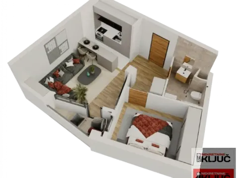 Sale, two bedroom apartment, 42m², Salajka, Novi Sad Sve Podlokacije