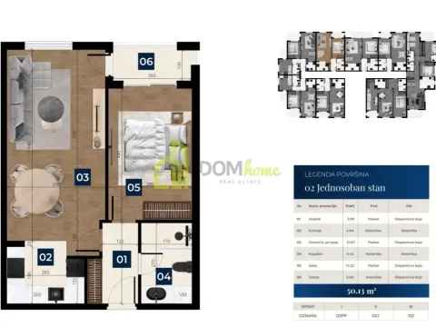 Prodaja, jednosoban stan, 50m², Zabjelo, Podgorica - image 2