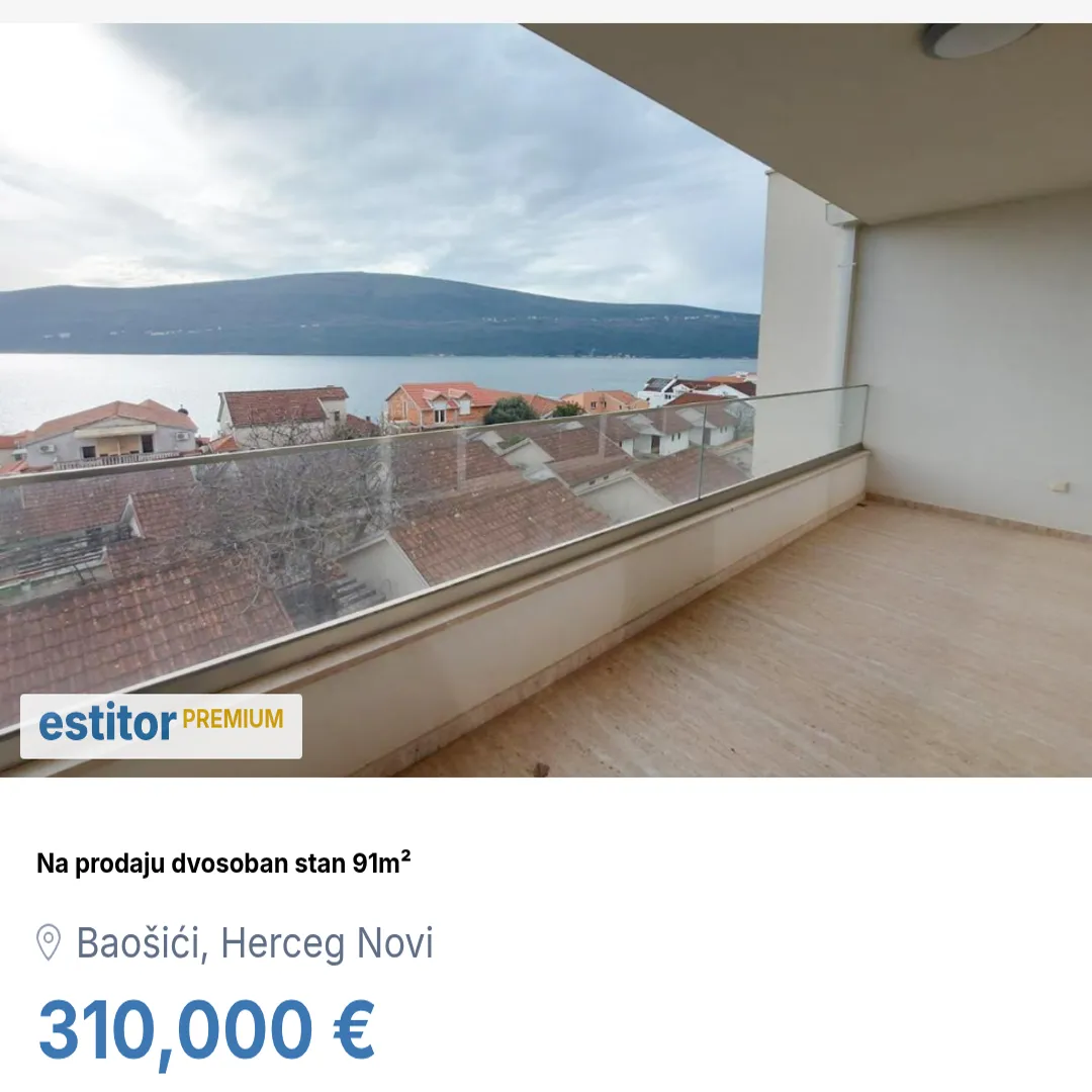 Sale, two bedroom apartment, 91m², Baošići, Herceg Novi