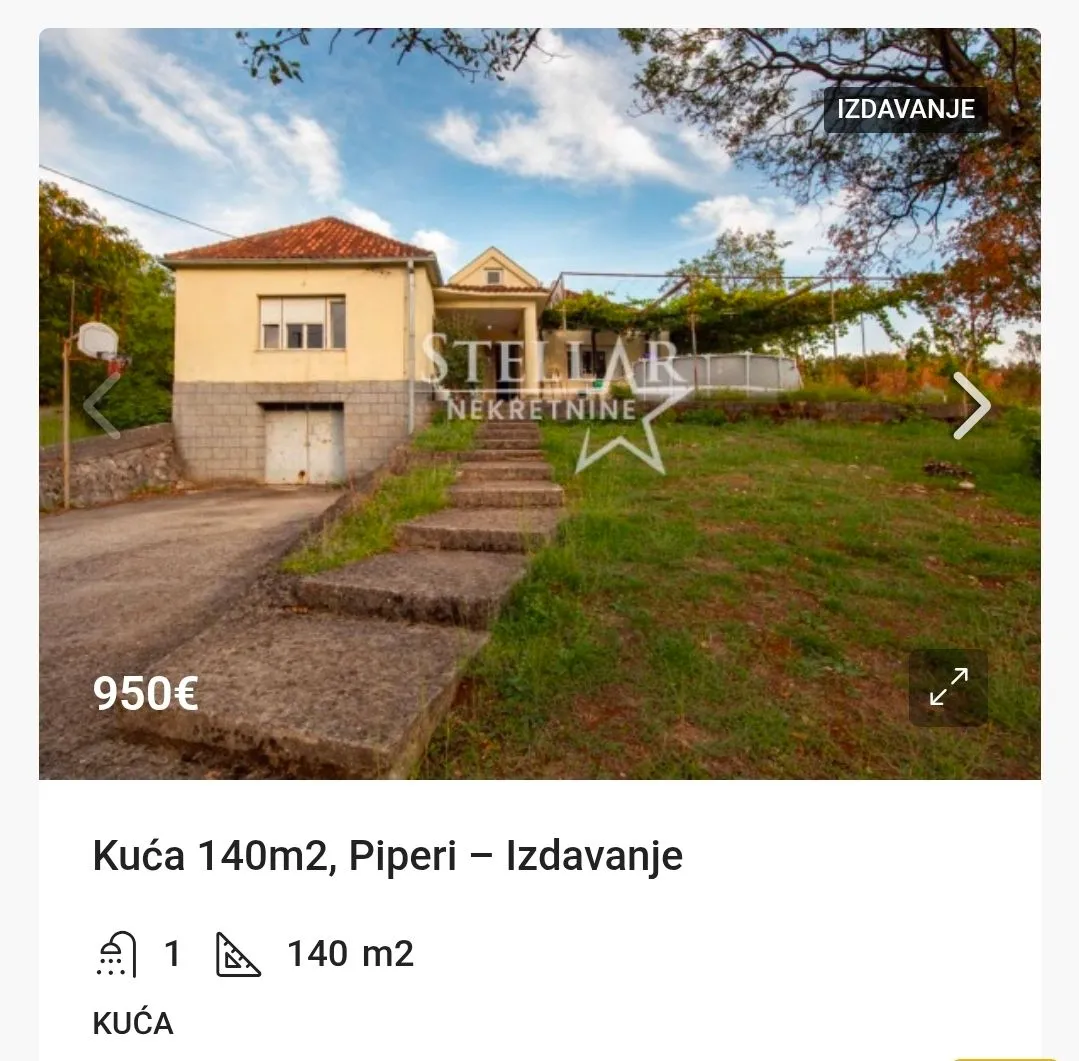 Izdavanje, kuća, 140m², Piperi, Podgorica
