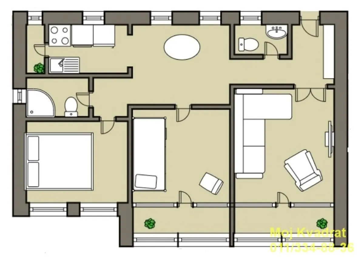 Sale, three bedroom apartment, 106m², Novi Beograd Blok 70, Novi Beograd Sve Podlokacije