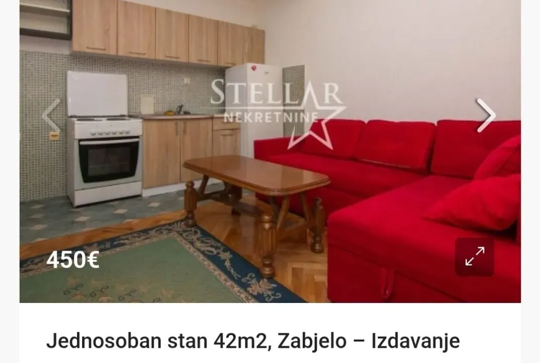 Izdavanje, stan, 42m², Zabjelo, Podgorica