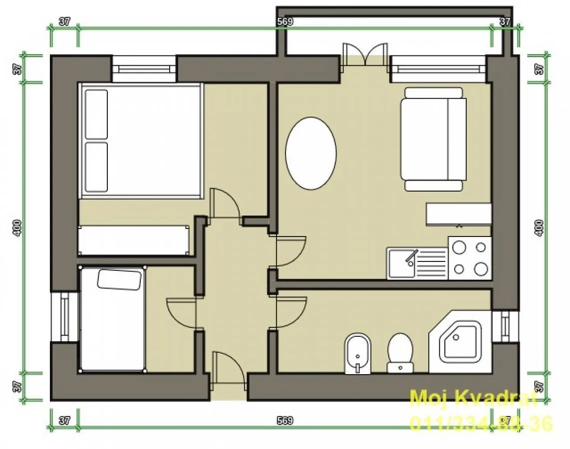 Prodaja, dvosoban stan, 52m², Autokomanda, Voždovac Sve Podlokacije
