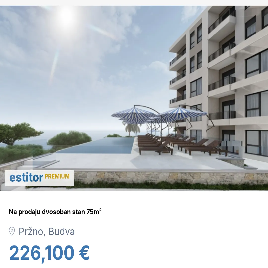 Sale, two bedroom apartment, 75m², Pržno, Budva