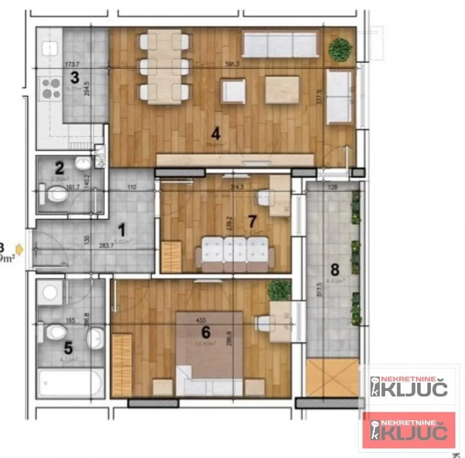 Prodaja, dvosoban stan, 62m², Rotkvarija, Novi Sad Sve Podlokacije