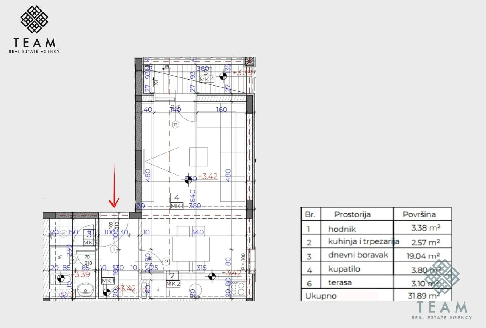 Sale, studio apartment, 32m², Donja Lastva, Tivat