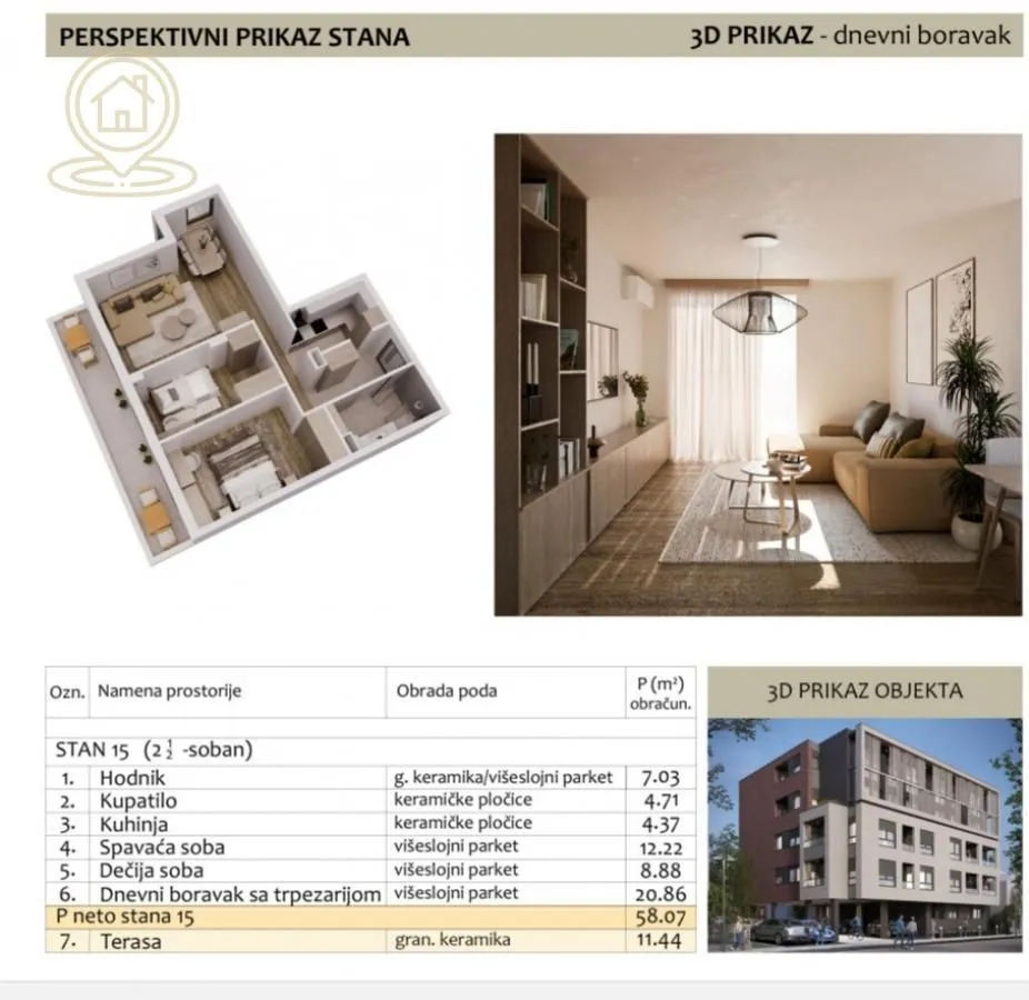 Sale, two bedroom apartment, 58m², Medijana, Niš