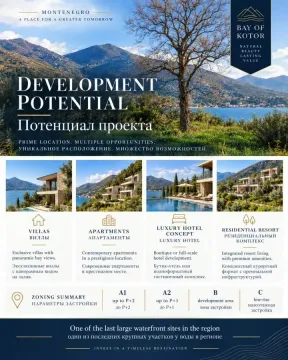 Reklamni poster sa prikazom lokacije i planom razvoja kompleksa pored mora. - image 8