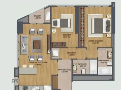 Sale, two bedroom apartment, 73m², Bar, Crna Gora - image 1