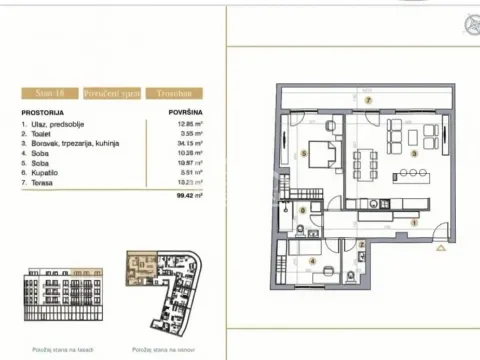 Sale, three bedroom apartment, 99m², Bežanijska Kosa 3, Bežanijska Kosa Sve Podlokacije - image 10