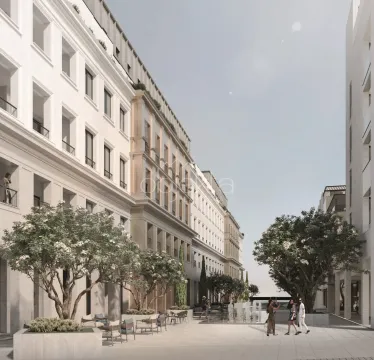 Prikaz eksterijera zgrade sa uređenim dvorištem, drvećem i šetalištem. - image 5