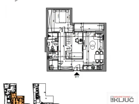 Sale, two bedroom apartment, 62m², Centar, Novi Sad