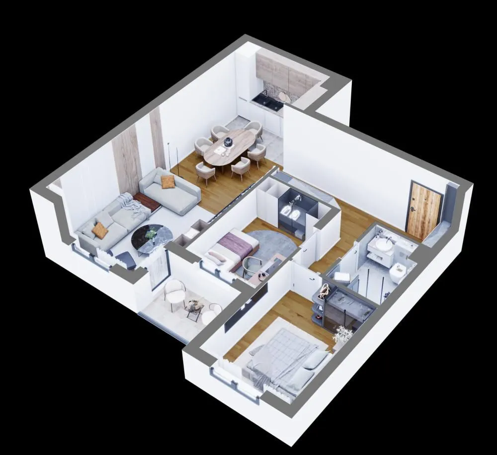 Sale, two bedroom apartment, 65m², Bežanija, Beograd