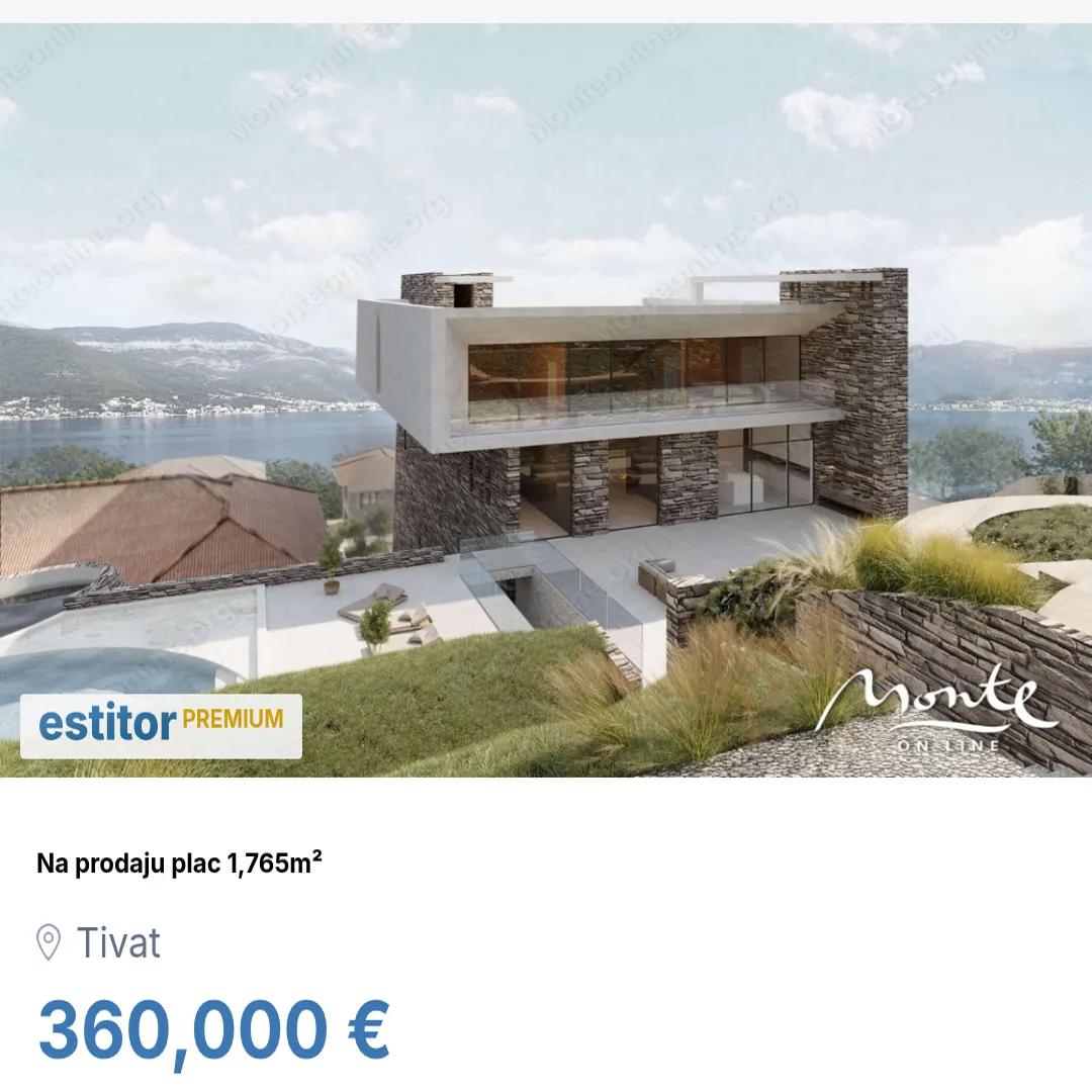 Sale, land lot, 1765m², Luštica Bay, Tivat
