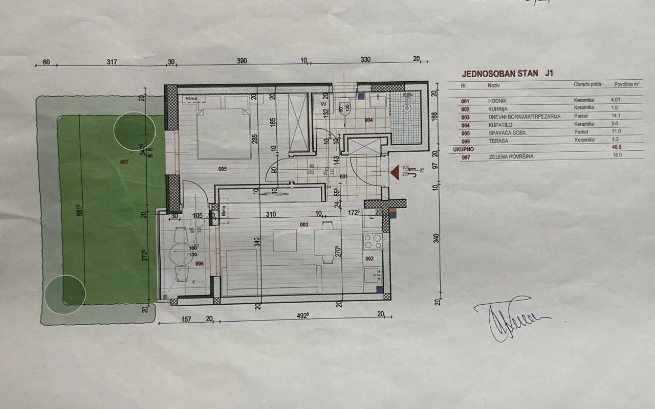 Sale, one bedroom apartment, 58m², Ilino, Bar