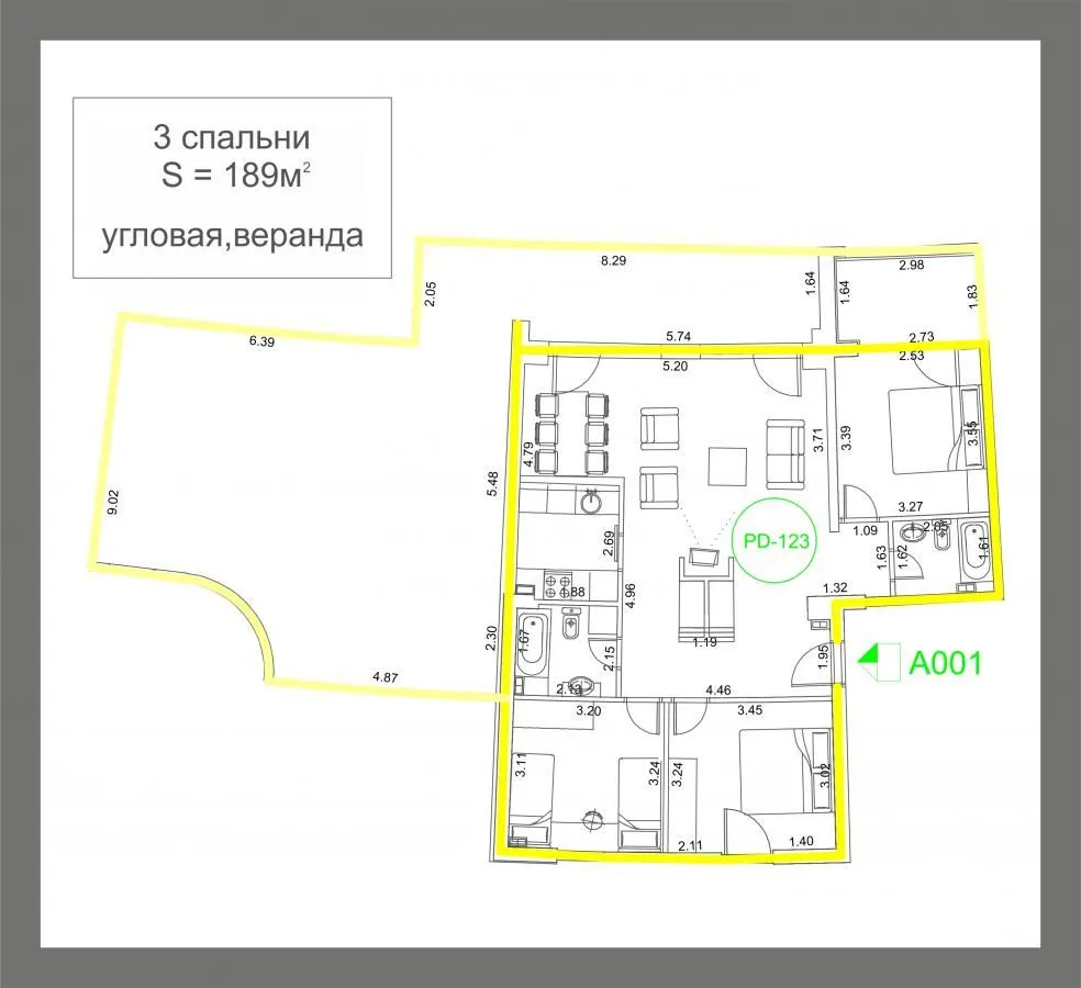 Prodaja, trosoban stan, 189m², Budva, Crna Gora