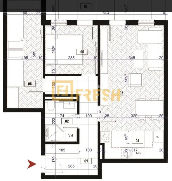 Prodaja, dvosoban stan, 61m², Zabjelo, Podgorica