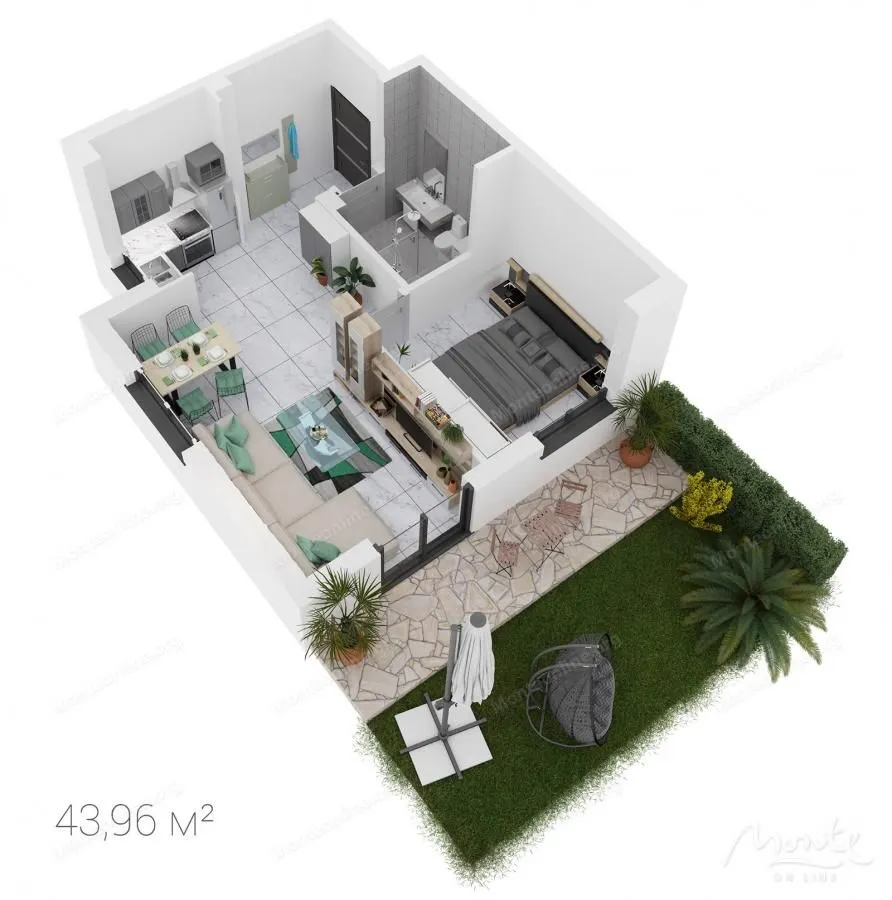 Prodaja, jednosoban stan, 46m², Dobrota, Kotor